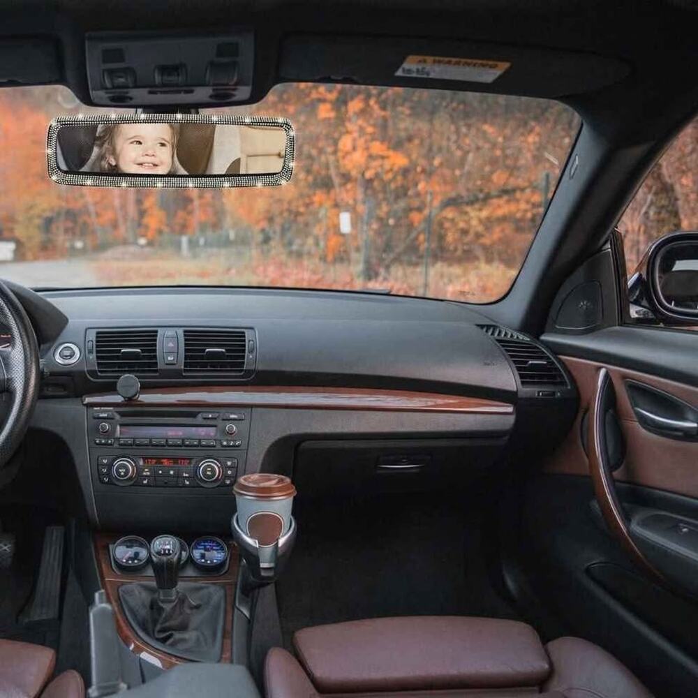 Raindrops Bling Car Rear View Mirror with Rhinestone Decoration, NEW IN BOX